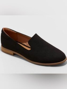 Universal Thread Adeline Black Faux Suede Loafers Sz 8.5